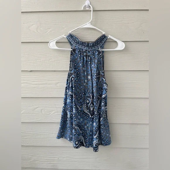 Hale Bob Blue Paisley V-Neck Tie Blouse - Picture 4 of 4